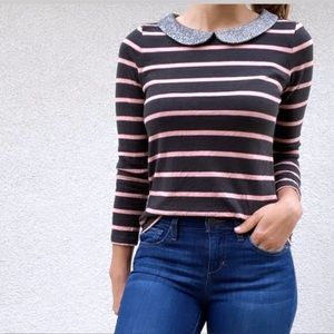 Boden striped statement Peter Pan collar